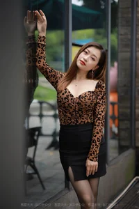 Xiao Jie in Sexy Leopard Print Hip Skirt - IESS Featured Model - image 23