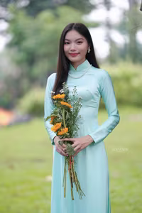 VGU No.151: Captivating Vietnamese Grace in Elegant Ao Dai Amidst Nature's Serenity - image 7