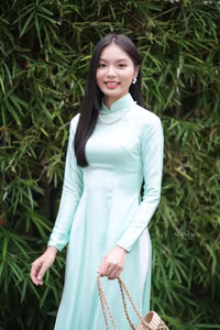 VGU No.151: Captivating Vietnamese Grace in Elegant Ao Dai Amidst Nature's Serenity - image 5