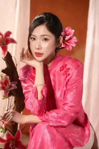Elegant Pink Silk Ao Dai - Traditional Vietnamese Dress for Weddings and Special Occasions | Soft Pink Silk Fashion - image 2
