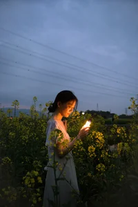 Ethereal Beauty: Xiao Yue Amidst Rapeseed Blooms in Art Language Vol.8948 - image 24