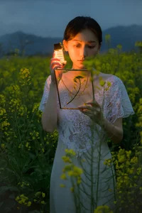 Ethereal Beauty: Xiao Yue Amidst Rapeseed Blooms in Art Language Vol.8948 - image 31