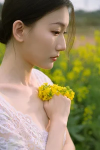 Ethereal Beauty: Xiao Yue Amidst Rapeseed Blooms in Art Language Vol.8948 - image 19
