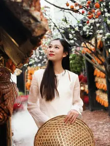 Pure Elegance of White Ao Dai in Traditional Vietnamese Setting - image 1