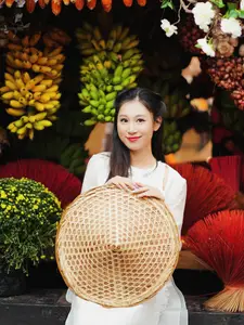 Pure Elegance of White Ao Dai in Traditional Vietnamese Setting - image 3