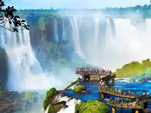 Admire Iguazu National Park: Incredible majestic Devil's Throat Falls scene at Brazil - Argentina border - image 0