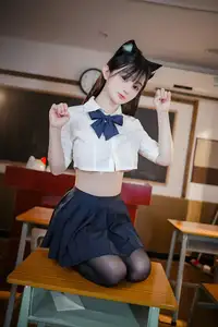 Coser Sakurai Ningning Transforms into JK Nekomimi Part02: Captivating Schoolgirl Charm - image 11