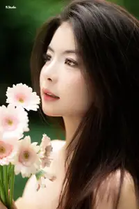 VGU No.167: Captivating Pure Beauty: A Gentle Young Woman and Flowers in Nature - image 3