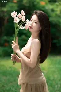 VGU No.167: Captivating Pure Beauty: A Gentle Young Woman and Flowers in Nature - image 4