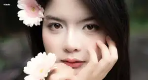 VGU No.167: Captivating Pure Beauty: A Gentle Young Woman and Flowers in Nature - image 6