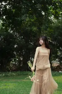 VGU No.167: Captivating Pure Beauty: A Gentle Young Woman and Flowers in Nature - image 0