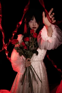 Elegant Red Dream Lolita Fashion Photography - YiTuYu Art Language Vol.9098 featuring Model A Tang - image 19