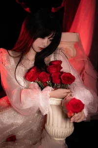 Elegant Red Dream Lolita Fashion Photography - YiTuYu Art Language Vol.9098 featuring Model A Tang - image 20