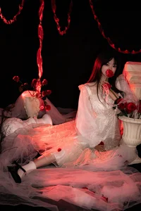 Elegant Red Dream Lolita Fashion Photography - YiTuYu Art Language Vol.9098 featuring Model A Tang - image 18