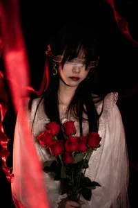 Elegant Red Dream Lolita Fashion Photography - YiTuYu Art Language Vol.9098 featuring Model A Tang - image 14