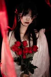 Elegant Red Dream Lolita Fashion Photography - YiTuYu Art Language Vol.9098 featuring Model A Tang - image 3