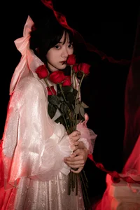 Elegant Red Dream Lolita Fashion Photography - YiTuYu Art Language Vol.9098 featuring Model A Tang - image 7