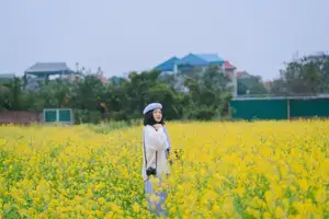 Immerse in Golden Rapeseed Fields: Girl's Artistic Photography Amidst Peaceful Charm, Attracting Year-End Visitors. - image 9
