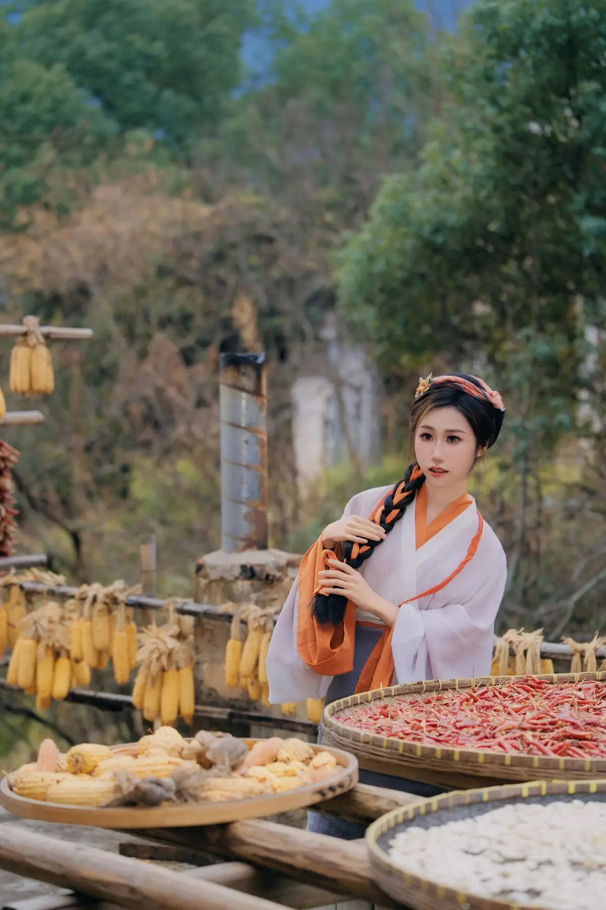 Discover Shen Xuan Mei's Grace in Hanfu Amidst Ancient Village Charm - YiTuYu Vol.8713