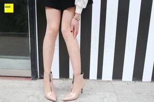 IESS Sixiangjia 162: Qi Qi in Nude Patent Leather Ankle Boots - image 30