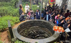 Spiritual Journey: Pilgrims Brave the Rain at Sacred Mountain Peaks to Collect Holy Water for Good Luck and Ancient Blessings - image 10