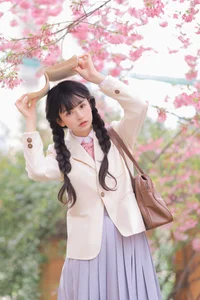 Dreamy Spring Aesthetic: Schoolgirl Style Under Cherry Blossoms - JK Uniform - image 23