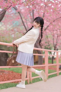 Dreamy Spring Aesthetic: Schoolgirl Style Under Cherry Blossoms - JK Uniform - image 25