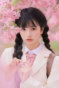 Dreamy Spring Aesthetic: Schoolgirl Style Under Cherry Blossoms - JK Uniform - image 3