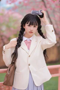Dreamy Spring Aesthetic: Schoolgirl Style Under Cherry Blossoms - JK Uniform - image 22