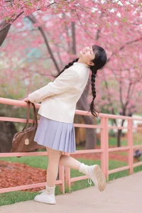 Dreamy Spring Aesthetic: Schoolgirl Style Under Cherry Blossoms - JK Uniform - image 12