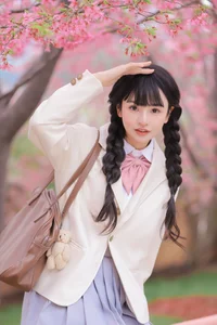 Dreamy Spring Aesthetic: Schoolgirl Style Under Cherry Blossoms - JK Uniform - image 6