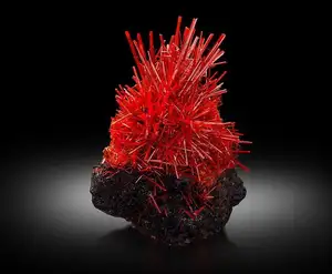 Discover Crocoite: The world's rarest brilliant orange-red mineral, a stunning crystal masterpiece - image 1