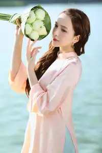 Elegant Vietnamese Beauty in Ao Dai by the Lake  A Glimpse of Hanoi's Serene Charm 1000025296 - image 8