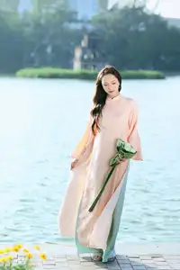 Elegant Vietnamese Beauty in Ao Dai by the Lake  A Glimpse of Hanoi's Serene Charm 1000025296 - image 17