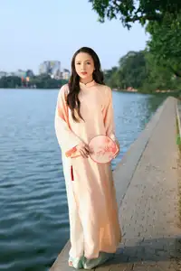 Elegant Vietnamese Beauty in Ao Dai by the Lake  A Glimpse of Hanoi's Serene Charm 1000025296 - image 13