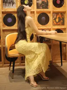 XiuRen No.10715: Li Shuang Er The Yellow Lace Dress Goddess, Pure Allure Amidst Vintage Charm - image 23