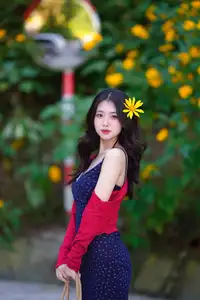 Elegant Asian Girl Portrait with Golden Flowers in Afternoon Sun 1000024552 - image 11