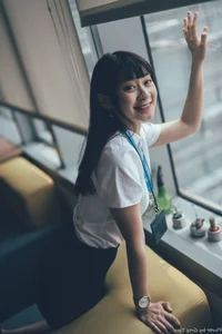 Sophisticated Office Lady Fashion: Ruoying in Elegant White Blouse, Black Pencil Skirt, and Sheer Stockings for a Professional Corporate Look - image 24