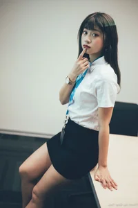 Sophisticated Office Lady Fashion: Ruoying in Elegant White Blouse, Black Pencil Skirt, and Sheer Stockings for a Professional Corporate Look - image 45