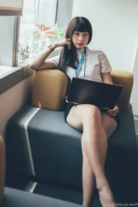 Sophisticated Office Lady Fashion: Ruoying in Elegant White Blouse, Black Pencil Skirt, and Sheer Stockings for a Professional Corporate Look - image 35