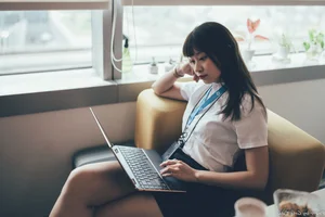 Sophisticated Office Lady Fashion: Ruoying in Elegant White Blouse, Black Pencil Skirt, and Sheer Stockings for a Professional Corporate Look - image 6