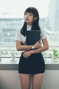 Sophisticated Office Lady Fashion: Ruoying in Elegant White Blouse, Black Pencil Skirt, and Sheer Stockings for a Professional Corporate Look - image 22