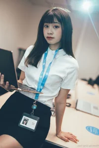 Sophisticated Office Lady Fashion: Ruoying in Elegant White Blouse, Black Pencil Skirt, and Sheer Stockings for a Professional Corporate Look - image 32
