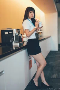 Sophisticated Office Lady Fashion: Ruoying in Elegant White Blouse, Black Pencil Skirt, and Sheer Stockings for a Professional Corporate Look - image 36
