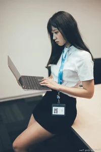 Sophisticated Office Lady Fashion: Ruoying in Elegant White Blouse, Black Pencil Skirt, and Sheer Stockings for a Professional Corporate Look - image 39