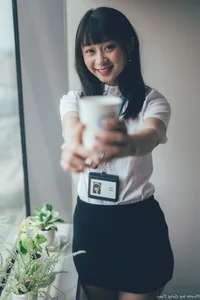 Sophisticated Office Lady Fashion: Ruoying in Elegant White Blouse, Black Pencil Skirt, and Sheer Stockings for a Professional Corporate Look - image 4