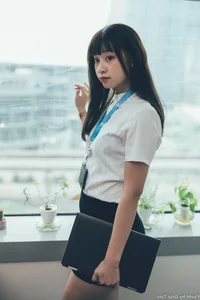 Sophisticated Office Lady Fashion: Ruoying in Elegant White Blouse, Black Pencil Skirt, and Sheer Stockings for a Professional Corporate Look - image 27