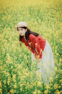 Gentle Beauty: A Girl in a Vibrant Rapeseed Flower Field, Spring Serenity - image 15