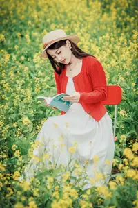 Gentle Beauty: A Girl in a Vibrant Rapeseed Flower Field, Spring Serenity - image 16