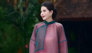 Graceful East Asian Beauty: Traditional Charm in a Lush Green Garden - image 8